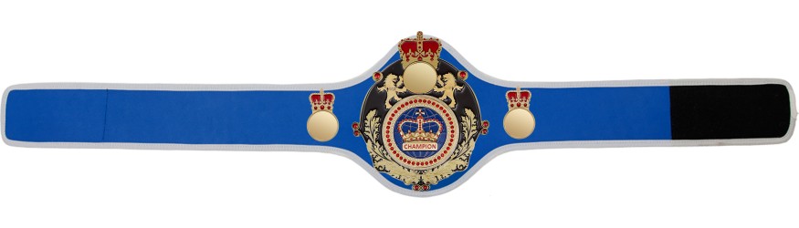 QUEENSBURY PRO LEATHER BLUE CHAMPION CROWN CHAMPIONSHIP BELT QUEEN/B/G/BLUGEM - AVAILABLE IN 10+ COLOURS